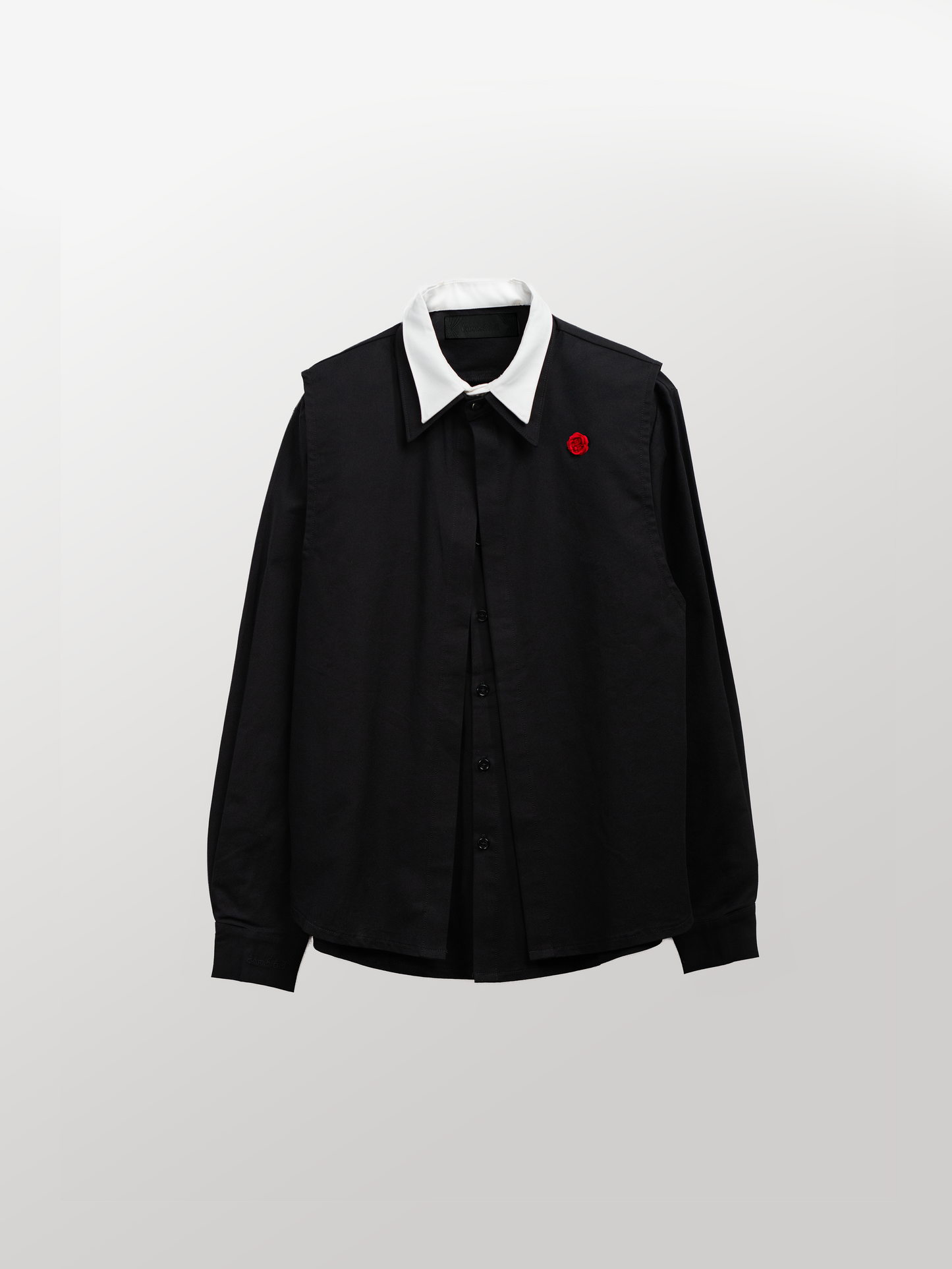 DOUBLE COLLAR SHIRT [BLACK]