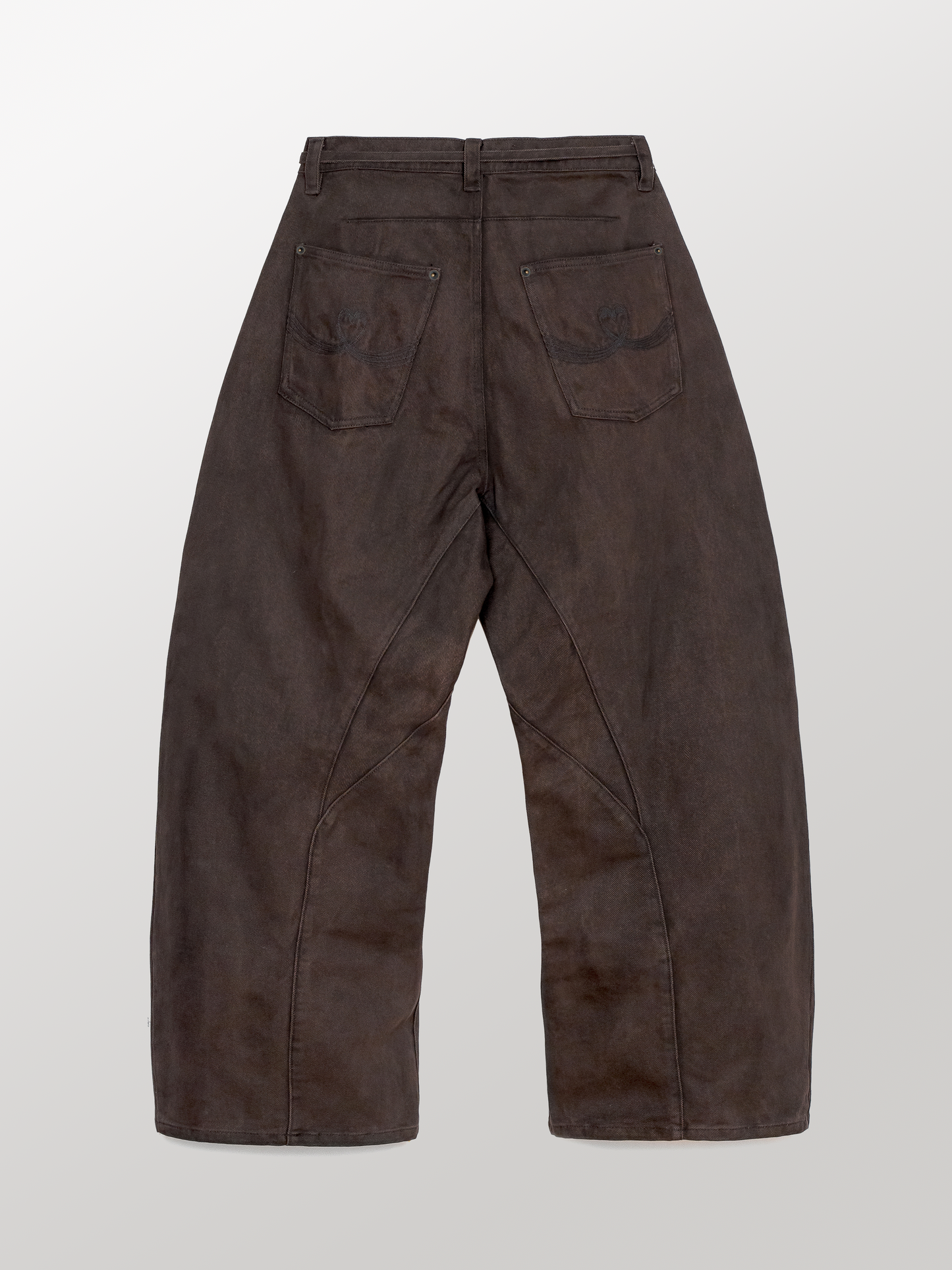 PINTUCK TWILL PANTS [BROWN]