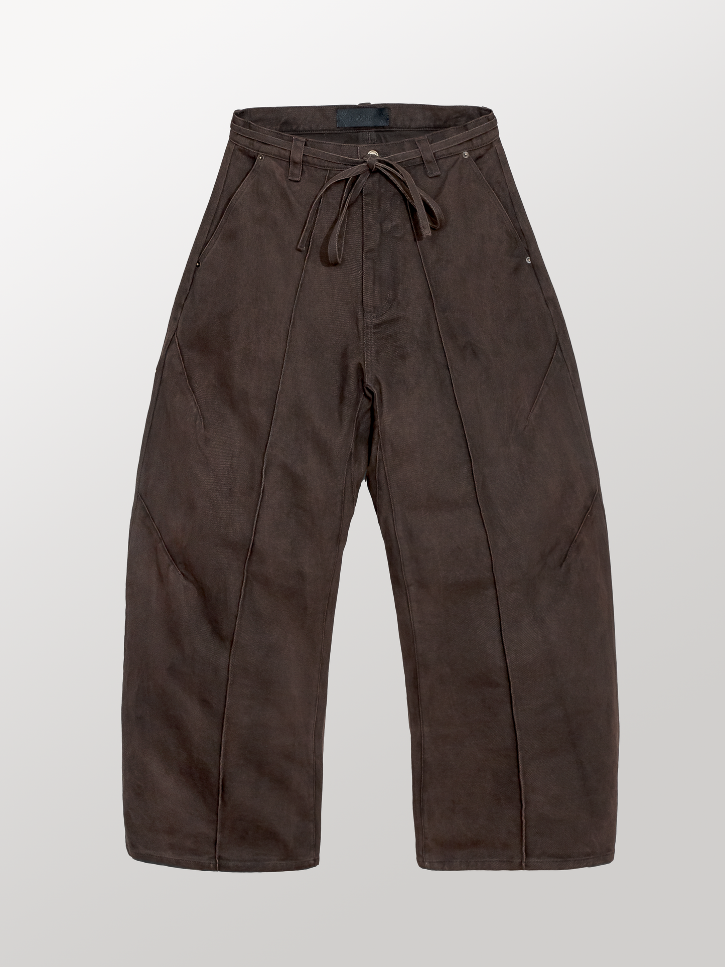 PINTUCK TWILL PANTS [BROWN]